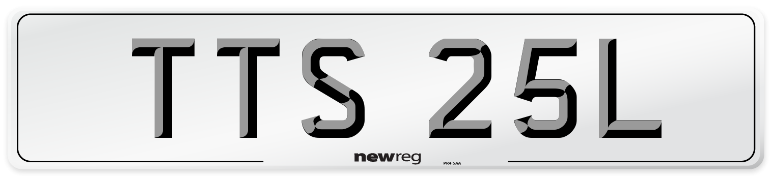 TTS 25L Number Plate from New Reg
